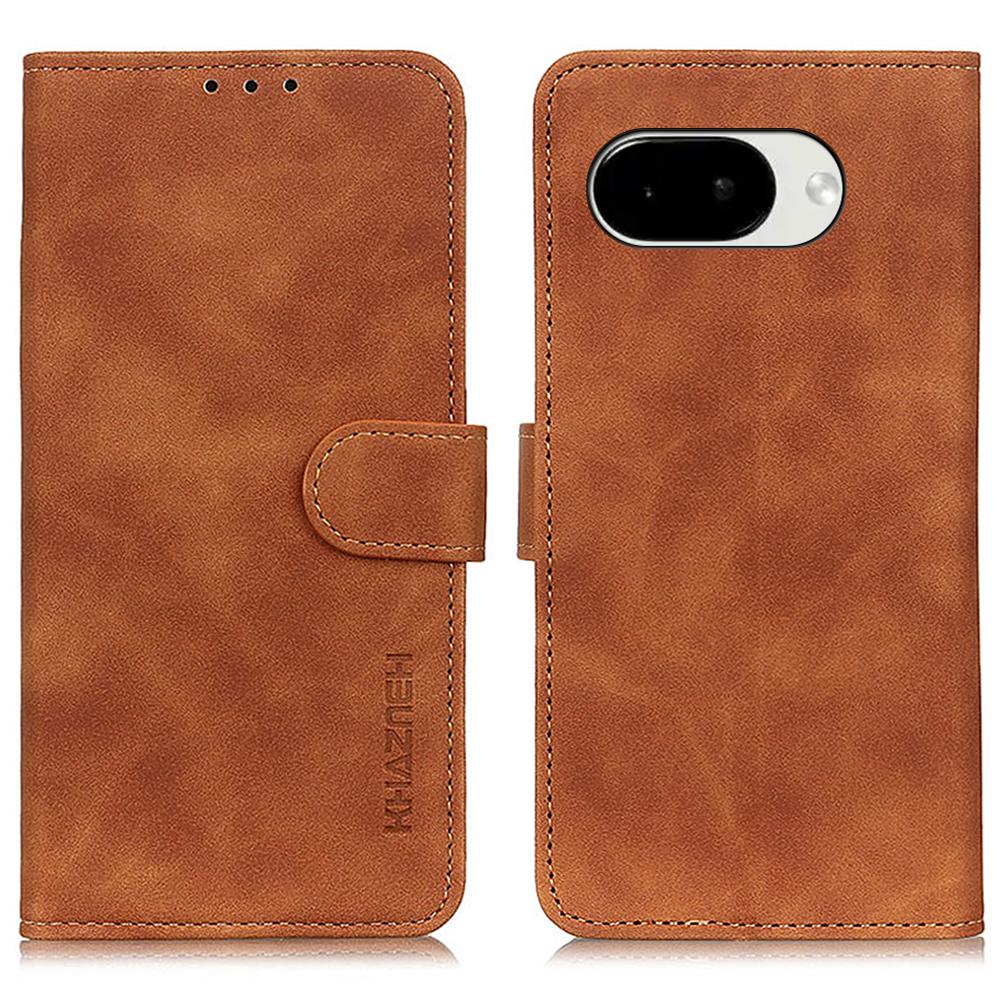 KHAZNEH For Google Pixel 10a Case PU Leather Retro Texture Phone Cover