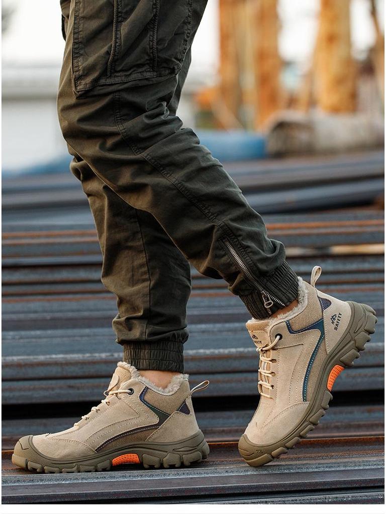 Herren Komfort Sicherheitsschuhe: Rutschfest, Stahlkappe, Durchtrittsicher, Verschleißfest, Durchstichsicher, Ermüdungsreduzierender Schutz für langes Stehen.