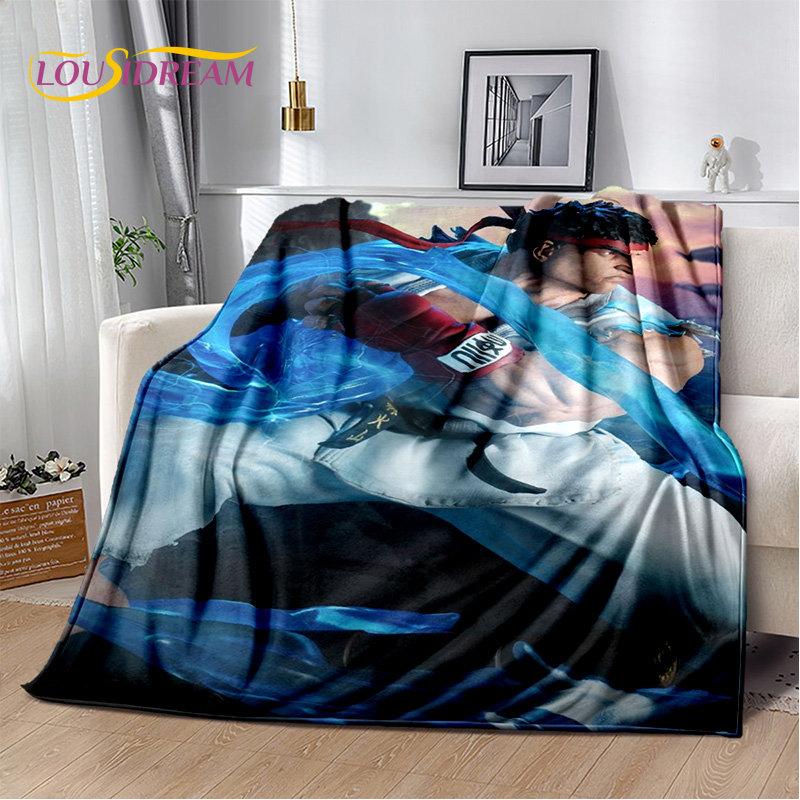 Street Fighter Retro Game Gamer Soft Plush Blanket,Flannel Blanket Throw Blanket for Living Room Bedroom Bed Sofa Picnic Cover