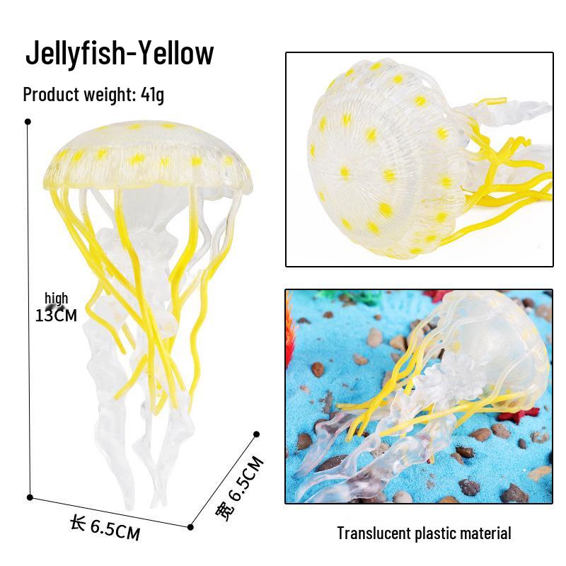 Ocean World Jellyfish Tank Ornament: Crown Jellyfish Simulation Toy Model.