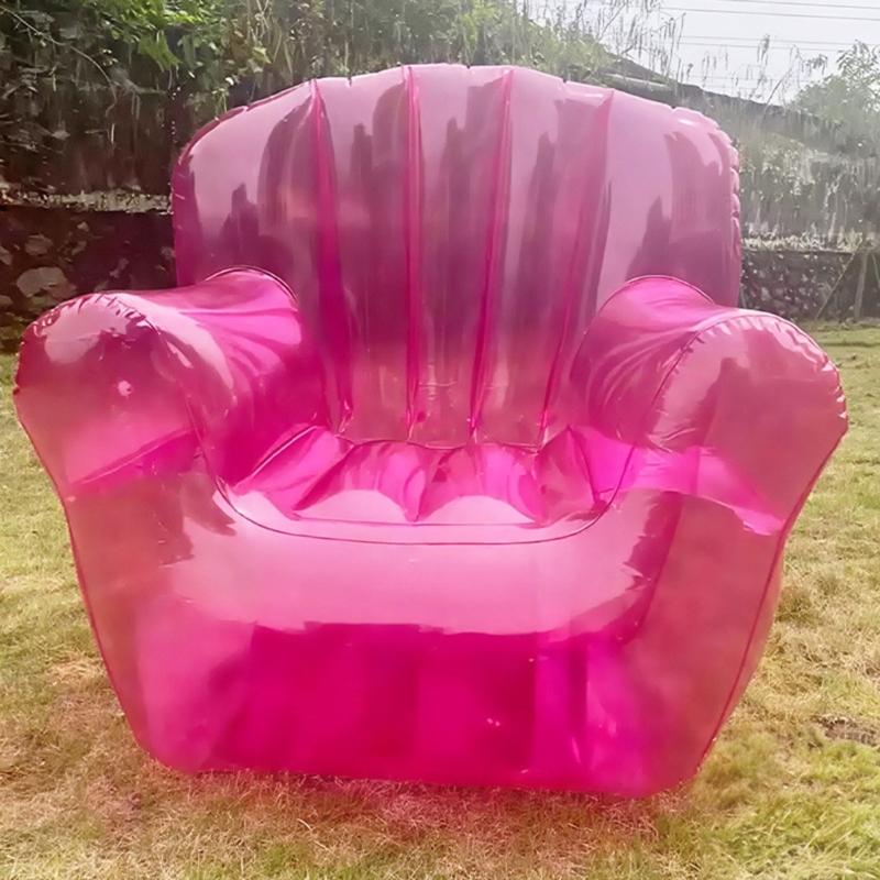 Transparenter aufblasbarer PVC-Sofastuhl Robuste Ausführung Ergonomisches Design Luftsofa zur Entspannung Außenbereich Garten Poolseite