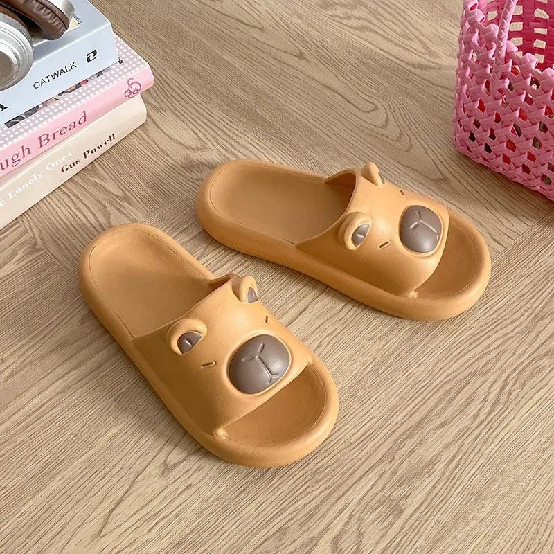 2025 Fashion Funny Soft Capybara Slippers Thick-soled Anti-slip Indoor Sandals EVA Thickened Thick Sole Slipper Beach