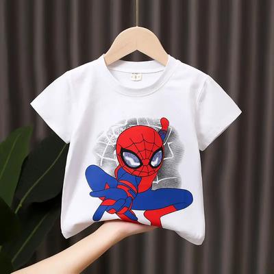 The Summer Boys Spider-Man T-shirt Short Sleeve Kids Girls Tops Cartoon Graphic Printing T Shirts Kids Clothes Casual Fashion Kids Tops