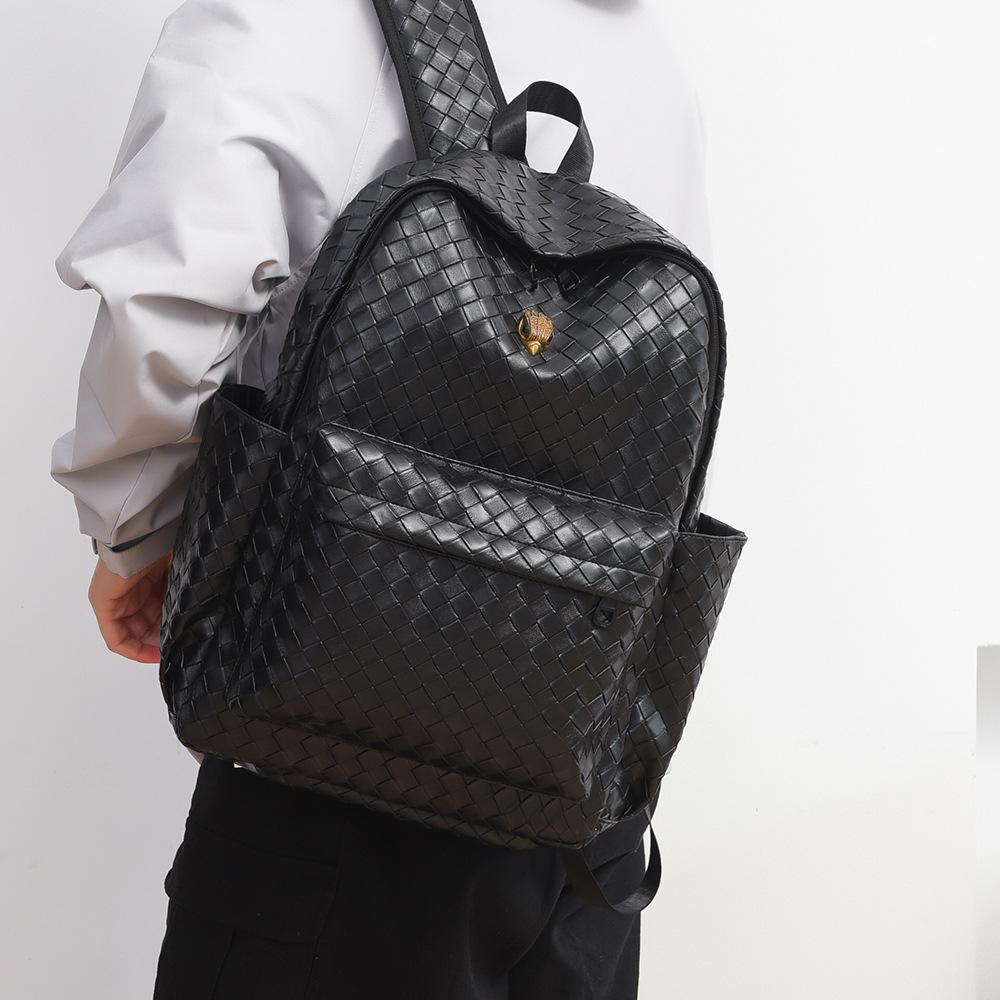 New woven backpack backpack trendy lightweight travel bag men's and women's daily commuting college student schoolbag