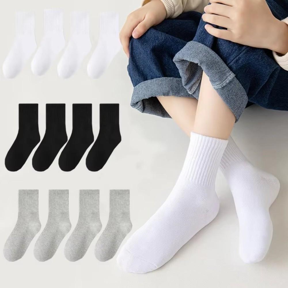 3pairs Absorbing Sweat Cotton Socks 3 Pairs Student Socks Comfortable Sport Socks For Boys Girls