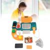 Cash Register Toy for Kids with Checkout Scanner Play Food Set Play Calculator Credit Card Rder Voice Broadcast Pretend Cash Register
