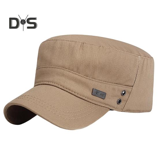 

Унисекс кадетская военная кепка регулируемая тактическая кепка оператора с плоским верхом бейсболка для улицы шляпа от солнца для прогулок яхтинг бежевый