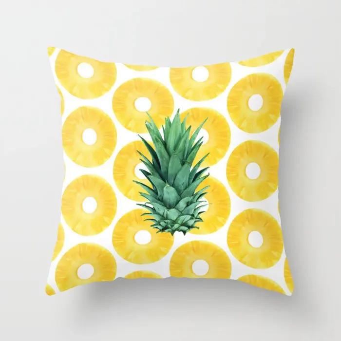 Summer Fashion Fresh Yellow Cute Pillows Case Geometry Floral Cushion Case Modern Decorative Throw Pillows for Bed Sofa Couch