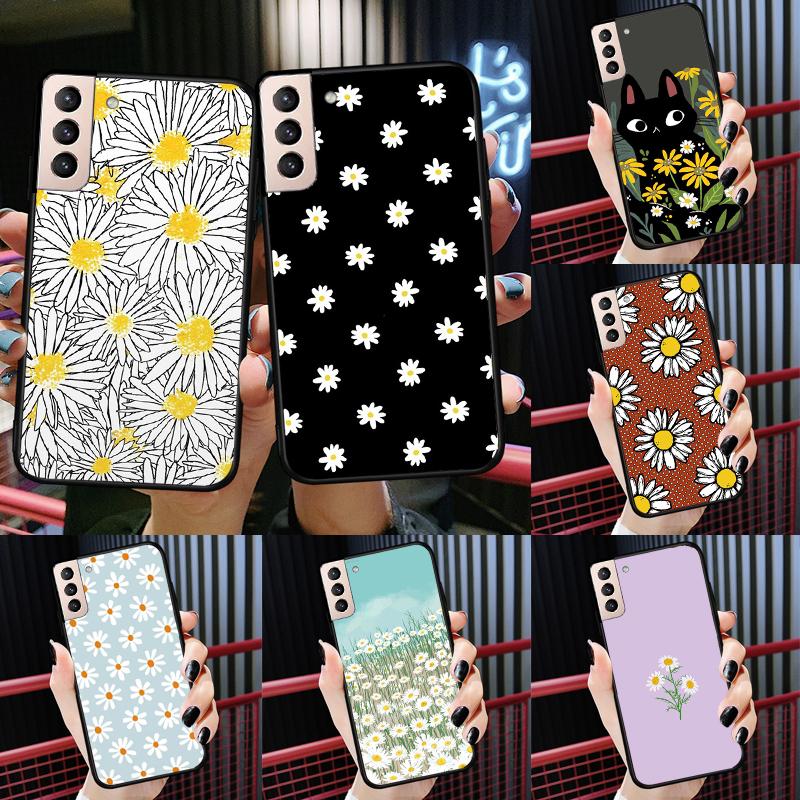 Cute Daisy Flower Phone Case For Samsung Galaxy S23 S24 S25 Ultra S22 S20 S21 S24 FE S9 S10 S25 Plus Cover
