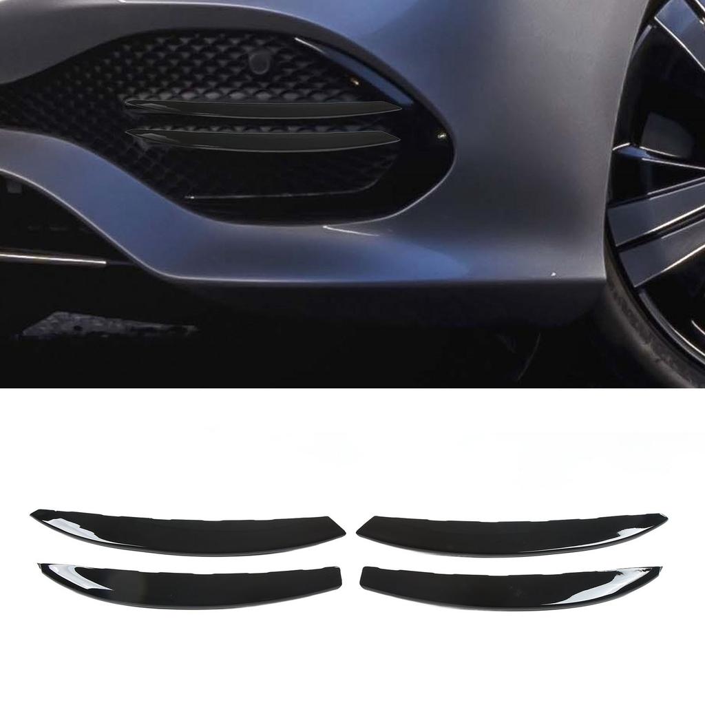 4 Pcs Front Fog Light Grille Trim Eyelid Eyebrow Wind Knife Strip Replacement for  ‑  C‑Class W206  06