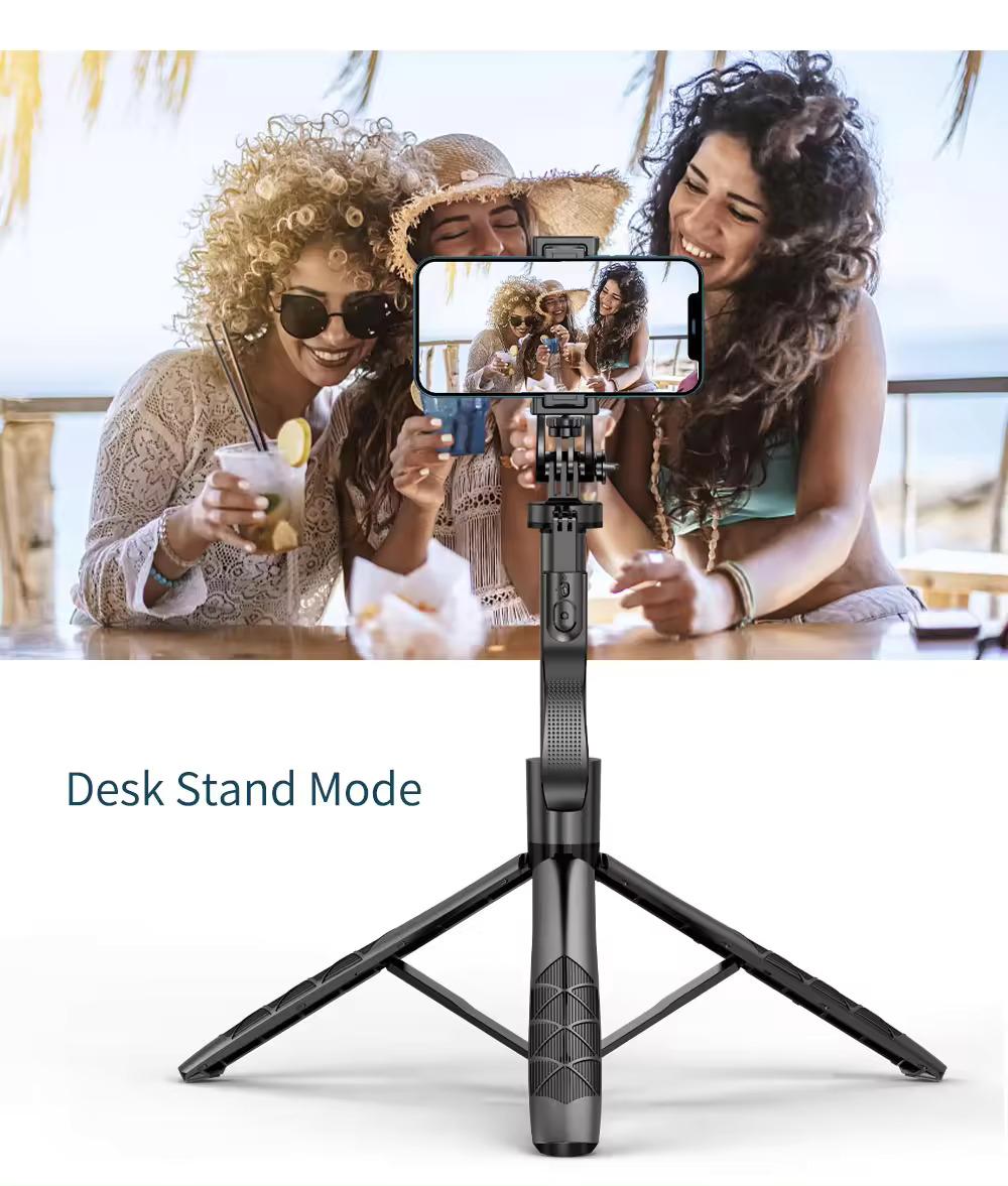 Mobile Phone Stand Tripod 1560mm Black Selfie Stick Flexible Aluminum Optional with Fill Light Mini Tripod L16