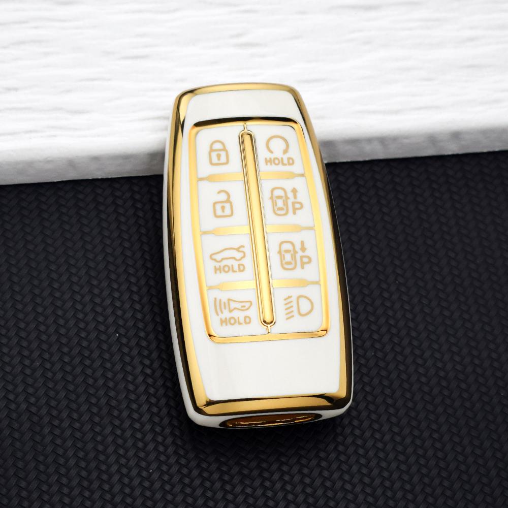

4/8 Buttons Soft TPU Car Key Case Cover for Hyundai Genesis G80 GV70 GV80 GV90 2020-2025 Key Fob Holder Keychain Accessories