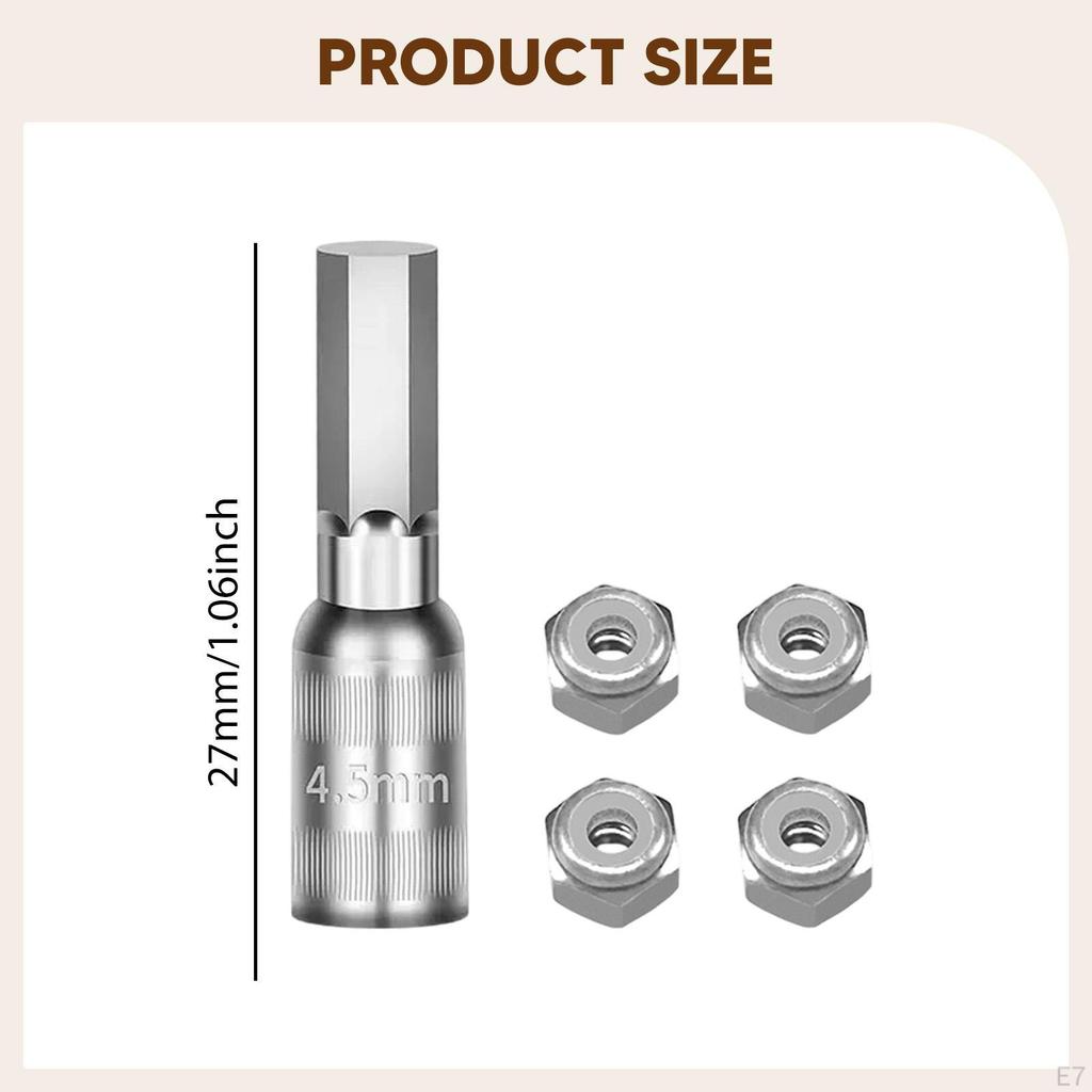 4 Pieces 1/30 Wheel Nuts RC Car Accessories Easy Installation for Crawler Nut Tool