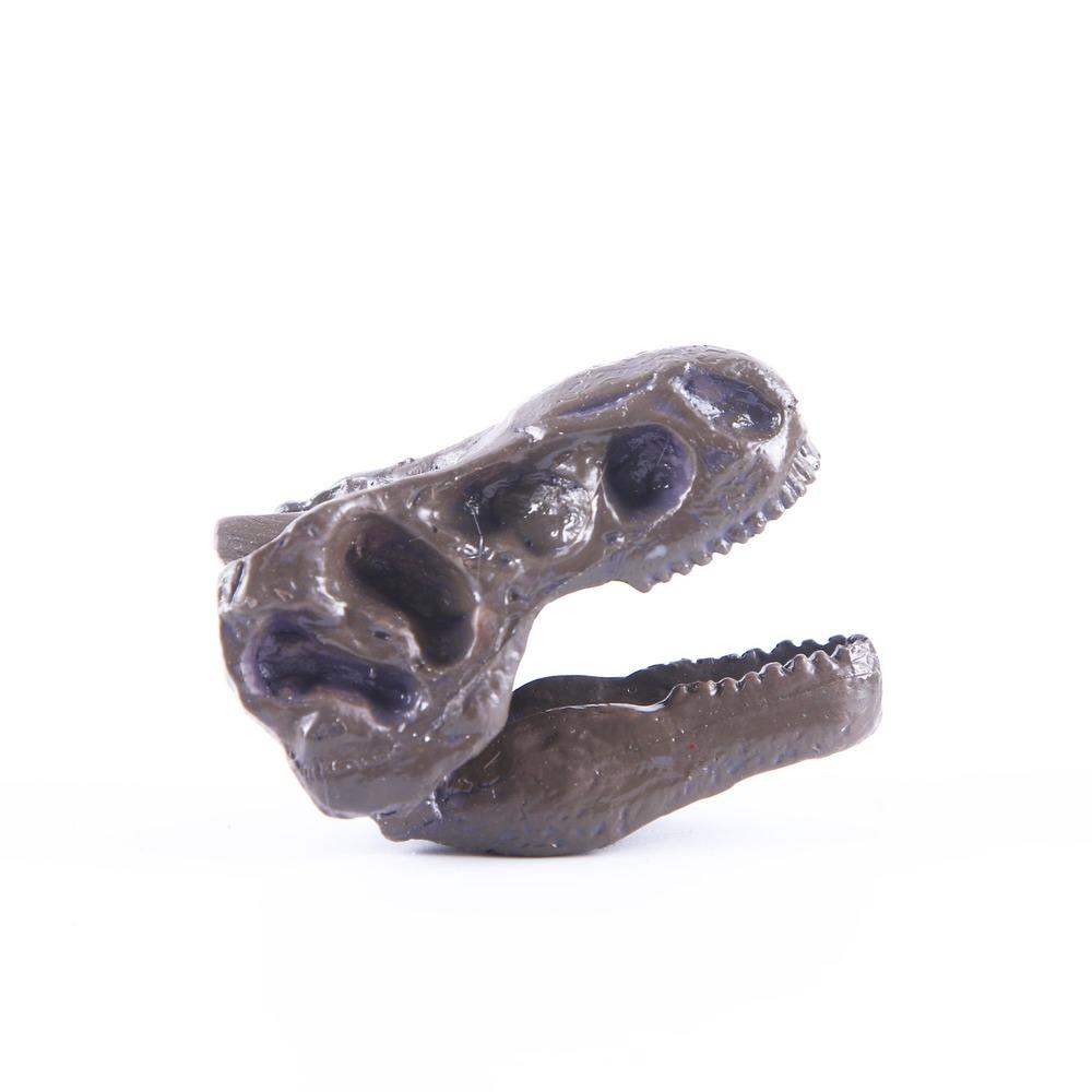 1Pcs Mini Tyrannosaurus Rex Dinosaur Resin Fossil Skull Collectibles Dark Grey