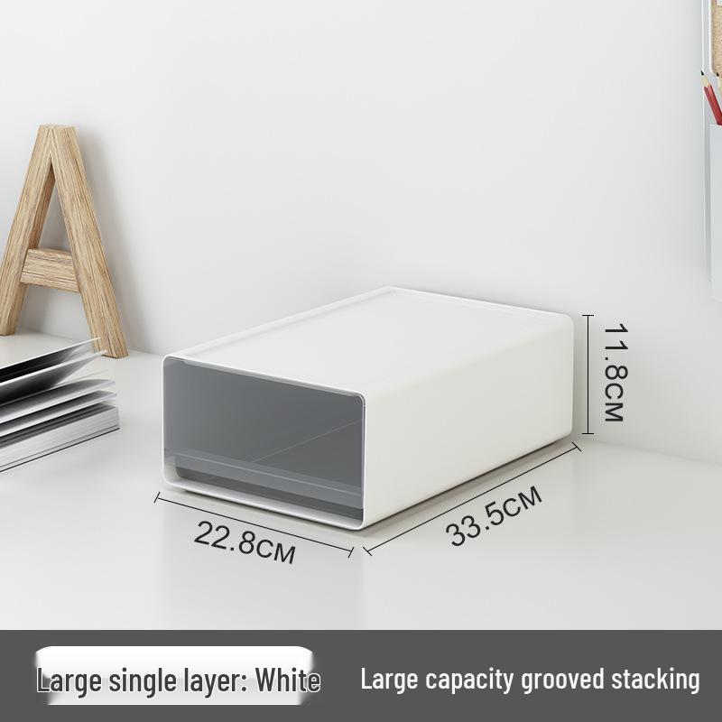Transparent Multi-Grid Desk Organizer & Cosmetic Storage Drawer