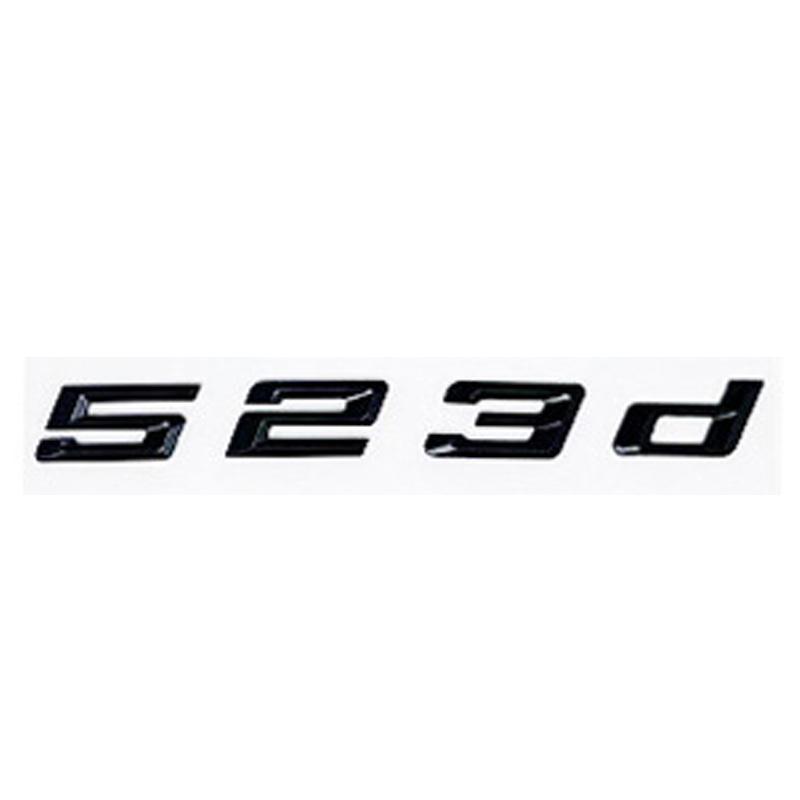 Neues Schriftart Numerisch & Buchstabe ABS Emblem für BMW 5er E39 E60 E61 F10 F11 G30 - 520d 523d 525d 530d 535d 540d Kofferraum Logo Aufkleber pu2