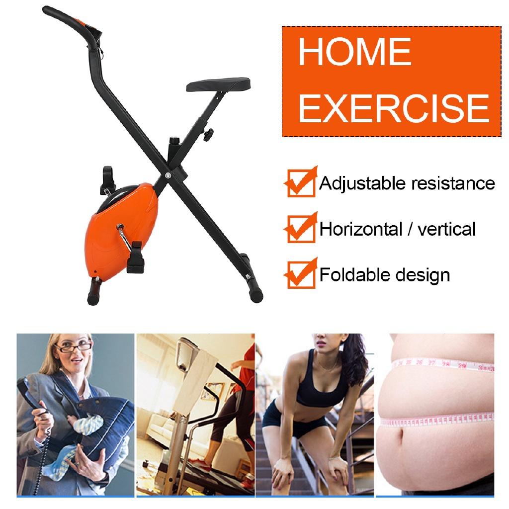 Pomarańczowo+Czarny Składany Rower Cardio Indoor z Wyświetlaczem LED Rower Dynamiczny Rower Treningowy Rower do Spinningu Sprzęt Treningowy 40*65*110cm
