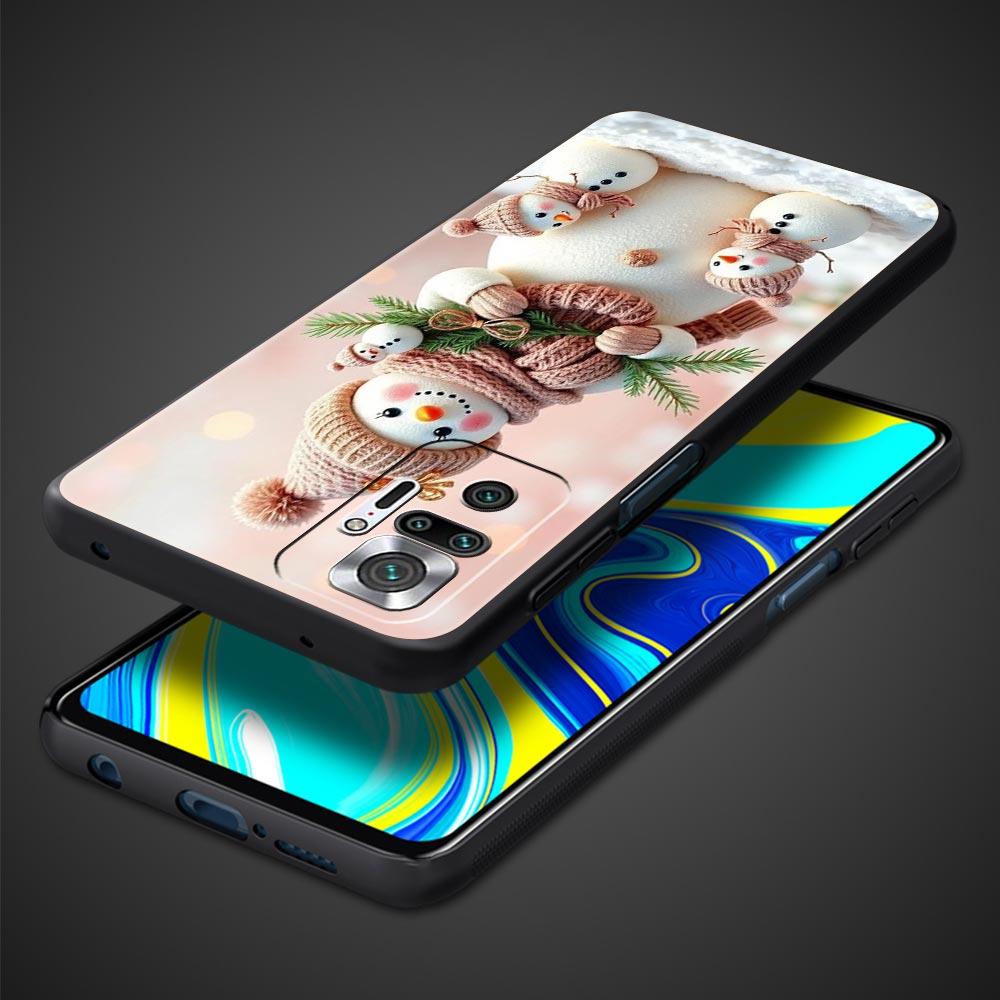 Christmas Snowman Phone Case Cover for Redmi 14C 10C Note 15 14 13 12 10 11 K40 Pro Plus 5G Shockproof Soft TPU Shell Funda Bag
