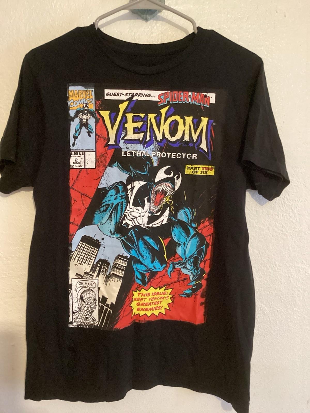 Marvel Venom Spider-Man Men s Black Graphic T-Shirt Short Sleeve Size S S