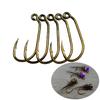 50pcs 60 Degree Angle Barbed Fly Tying Jig Hook 10# 12# 14# 16#  Bronzed Coated Wide Gap Jig Nymph Wet Fly Fishing Lures