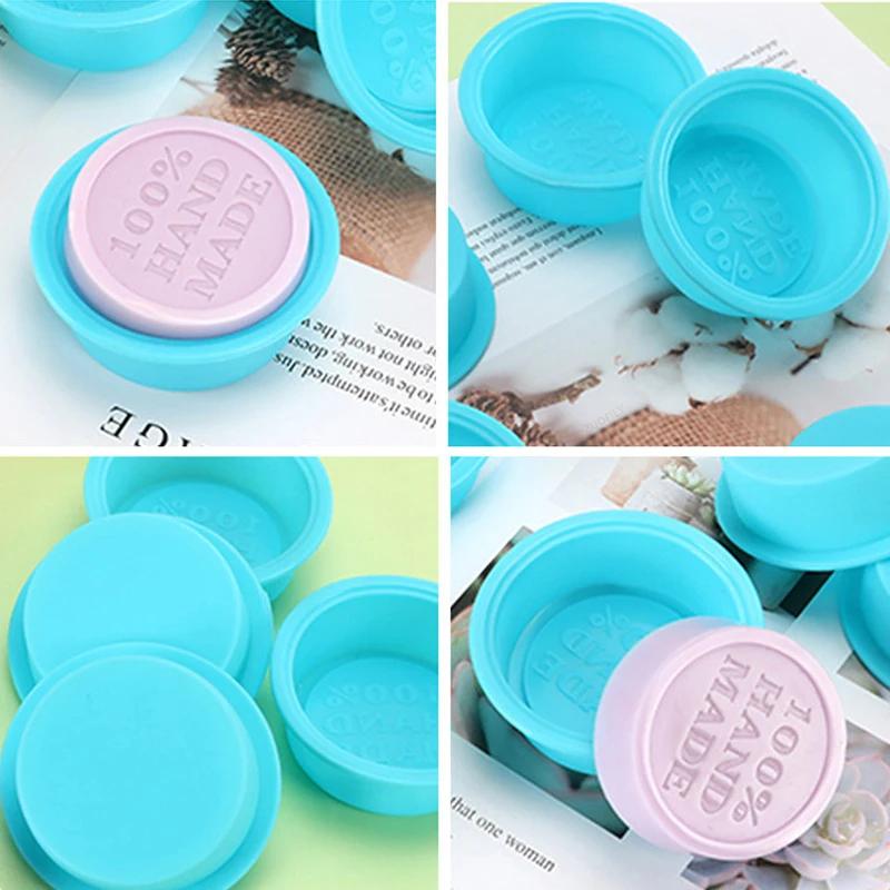 100% Hand Made 3D Round Square Shape Design Soap Molds DIY Silicone Mold Soap Mold Fondant Cake Decorating Tools Kitchen Gadgets