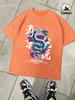 Legend Of The Tokyo Dragon Prints Washed TShirts Mens Oversized Cotton T Shirts Summer ONeck Distressed Tops Basic Clothes