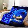 1pc, 2D Flat Design S-Sonic Flannel Throw Blanket, Machine Washable - Two Sizes Available 75*100/100*150cm, Ideal for Sports Enthusiasts, Ho