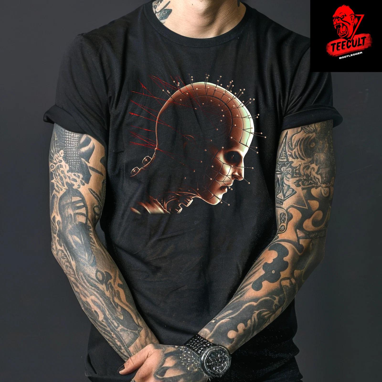 Men s and Women s T-shirts Hellraiser (1987) Pinhead Classic Horror Movie Unisex Cotton XXXXL