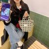 21084 New Lambswool Waffle Handheld Tote - Women's Large Capacity Autumn/Winter Handbag