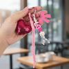 Bag Accessories Love Pendant Key Ring Braided Rope Pendant Love Keychain  Hanging Accessory