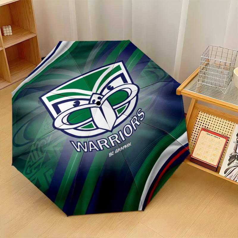 Wigan Warriors Print Auto 8?Ribs Folding Umbrella Wind Resistant Lightweight Automatic Umbrella For Daily Travel