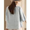 Blouse for Short Sleeve Cotton Linen Large Ruffle [Ailiyumo] Women, Shirt, Linen, Thin, Shirt, Size, Summer, Top, Sleeves, Natural, Cute, Everyday,