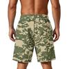 Herren lockere Camouflage-Print Sportshorts mit Taschen für Fitnessstudio Training Laufen Strandbekleidung Kordelzug Taille