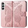 Hot Sell Wallet Phone Case with Stand for Galaxy M15 A15 A25 A35, for Samsung A14/A34/S24 Butterfly Printed Flip Case Pouch