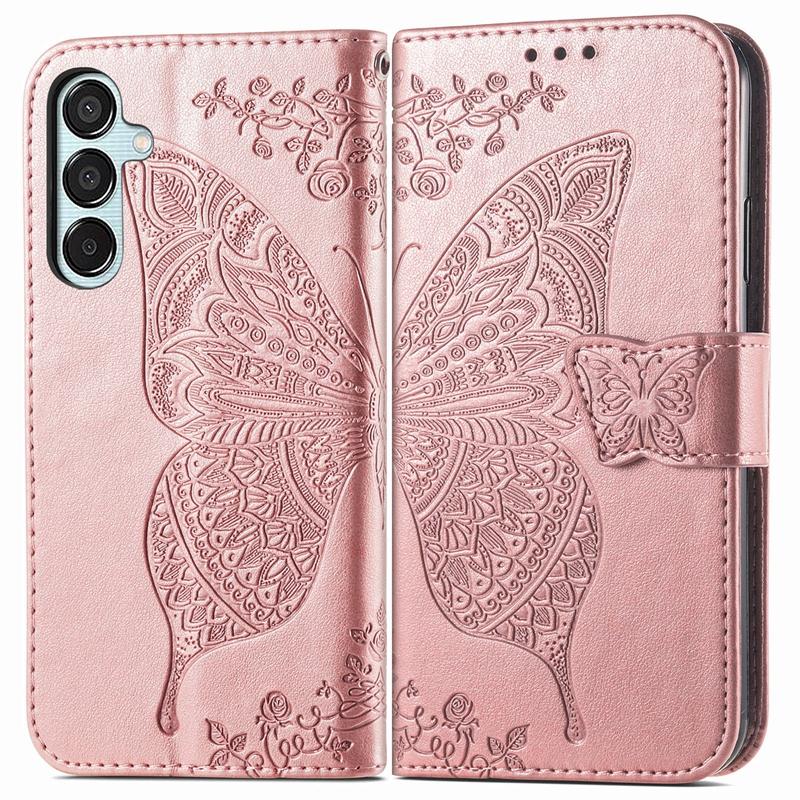 Hot Sell Wallet Phone Case with Stand for Galaxy M15 A15 A25 A35, for Samsung A14/A34/S24 Butterfly Printed Flip Case Pouch