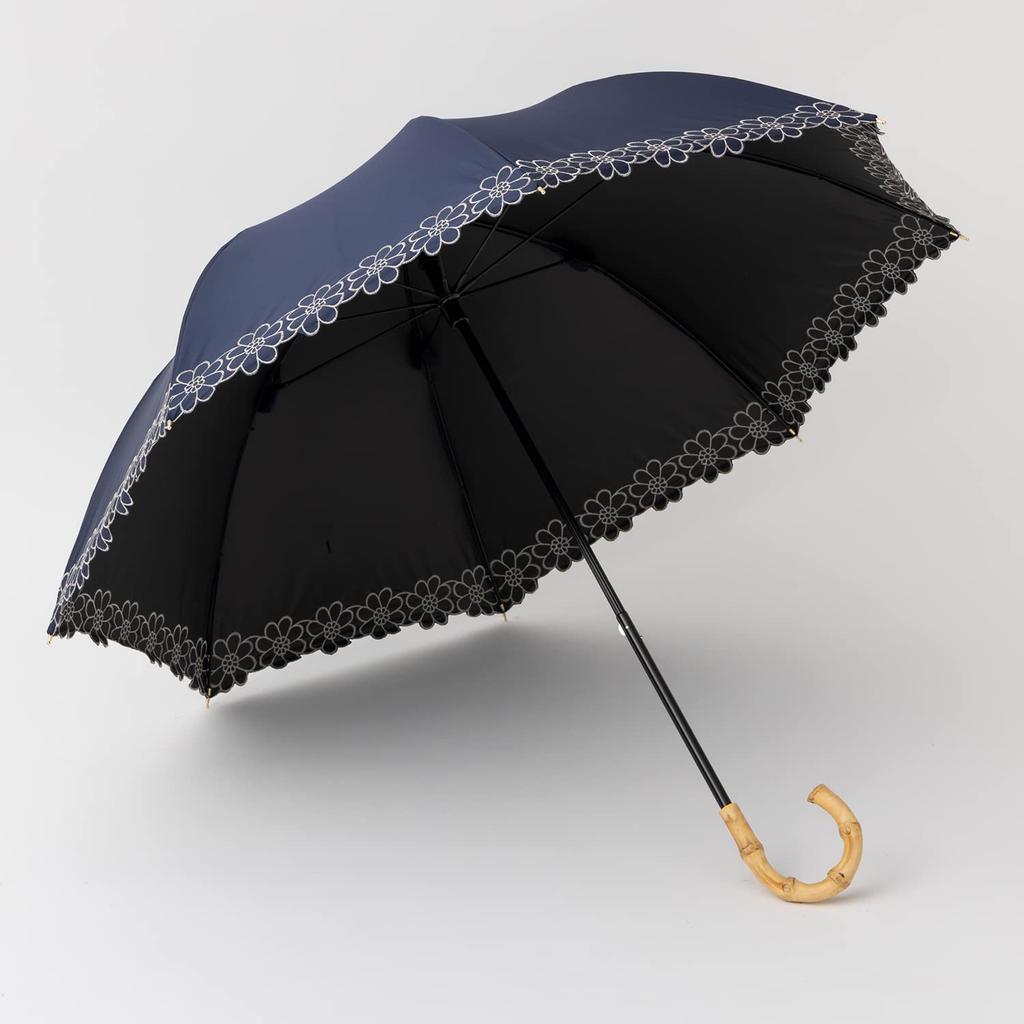 Cool Plus and Light Blocking Compact Long Umbrella with Floral Suitable for Sun and 50cm X 8 Light Blocking and UV Grade 1 Light Short UV, Heat,