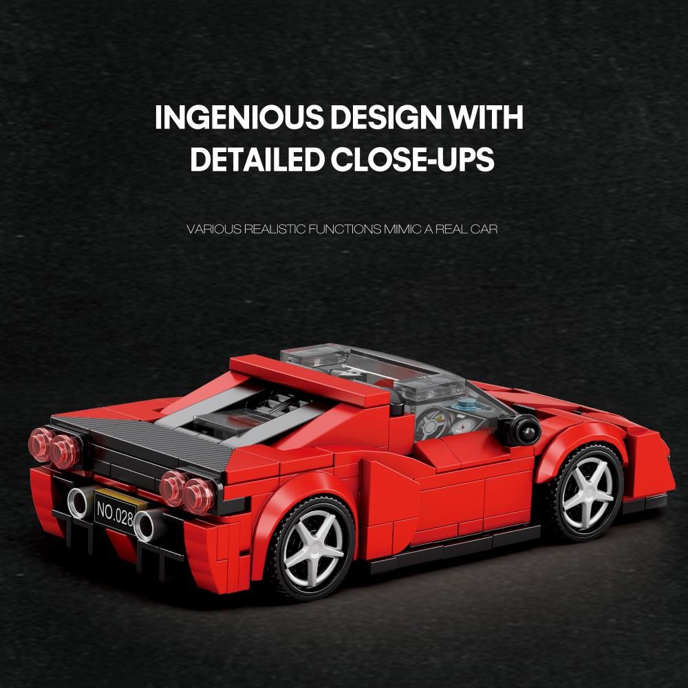 Non-Toxic 298Pcs Speed Racing Car Building Blocks City Sport Vehicle Bricks 1:24 Model Collection Desktop Display Kids Toys Holiday Gifts