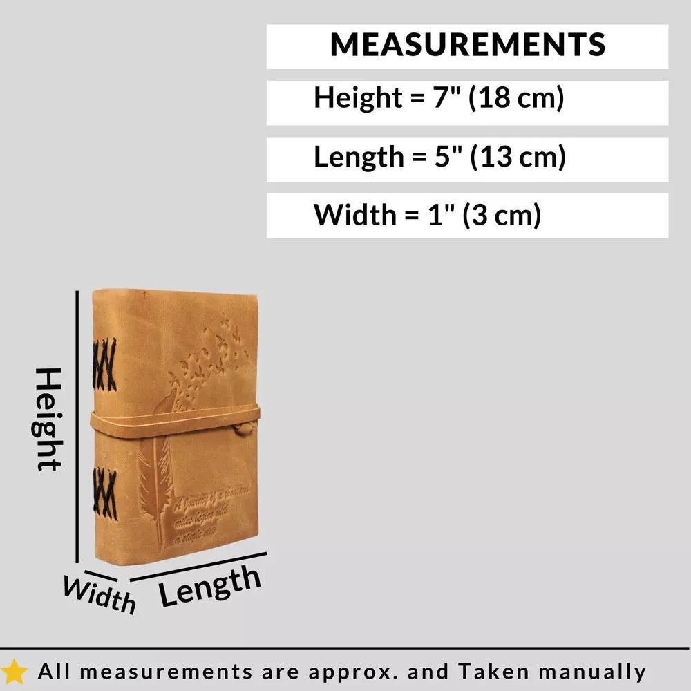 Jurnal din piele în relief Leaf & Birds Jurnal vintage lucrat manual Plan Carte de călătorie