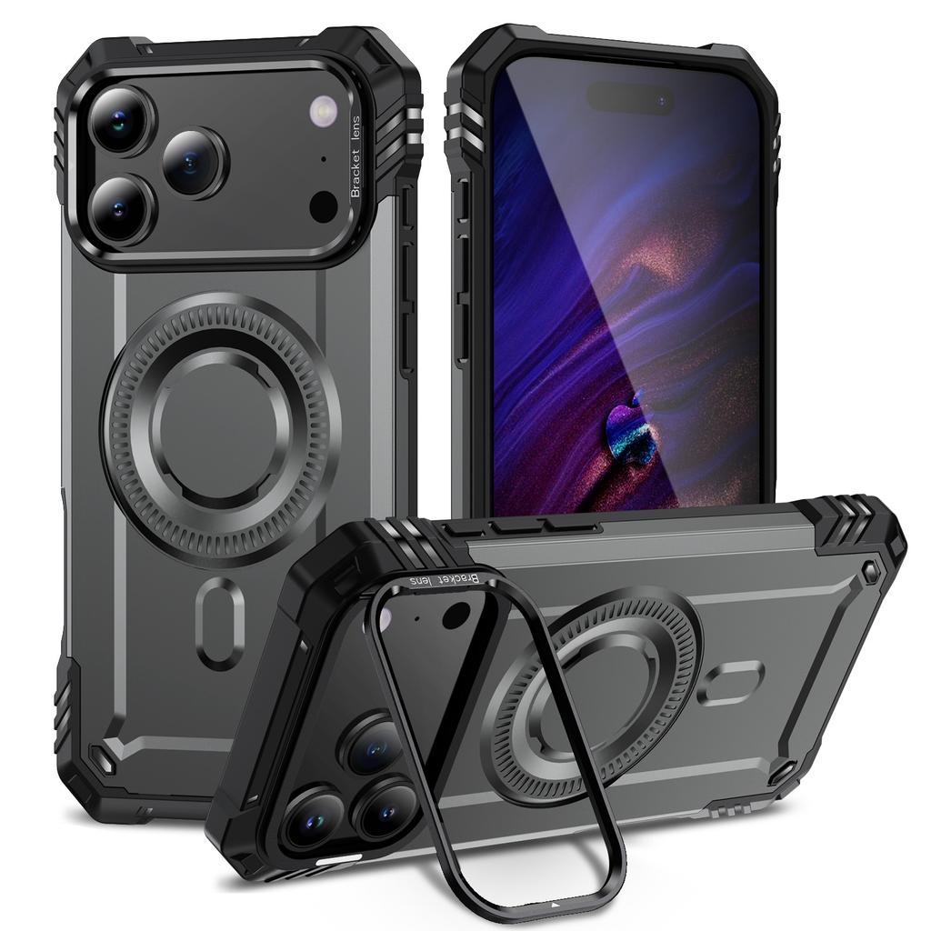Compatible with iPhone 17 Pro Max military magnetic phone case, Apple 16 Pro stand, 15 shockproof 14 protective cases