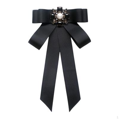 Decorative Women's Bow Brooch with Pin Closure Elegant Accessory Pearl Details And Satin