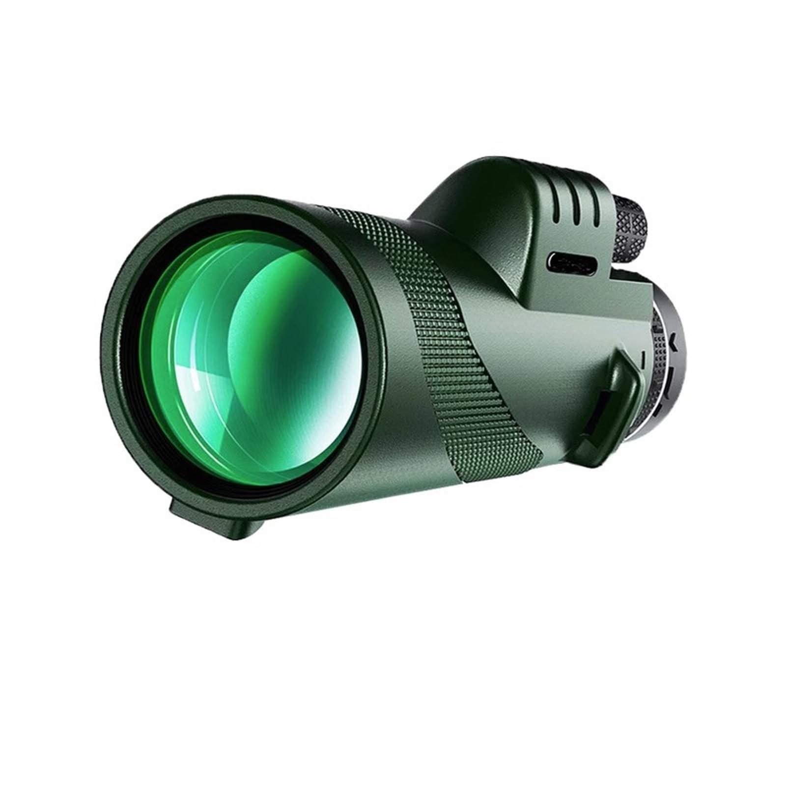 

80 monocular Telescope, Suitable for Adults and Children, for Bird Watching, Hiking, and Concert Tours, with Phone Clip and Stand зелений