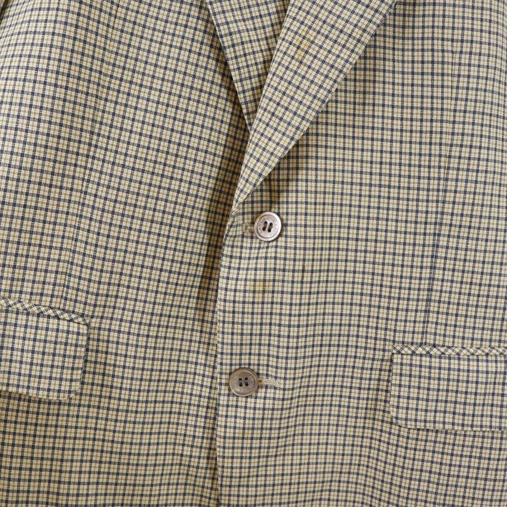 Lanvin Check Pattern Long Sleeve Tailored Jacket R46-44 Beige Men's Used