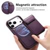 CASENEO For iPhone 17 Pro Magnetic Case PU Leather PC Phone Cover with Detachable Card Holder Kickstand Compatible with MagSafe