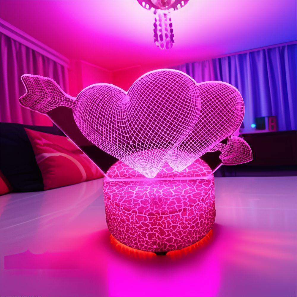 3D LED Night Light USB RGB Lamp illusion I Love You Gadget Heart Bedroom Desk Lamps Home Decoration Romantic Night Love Gifts
