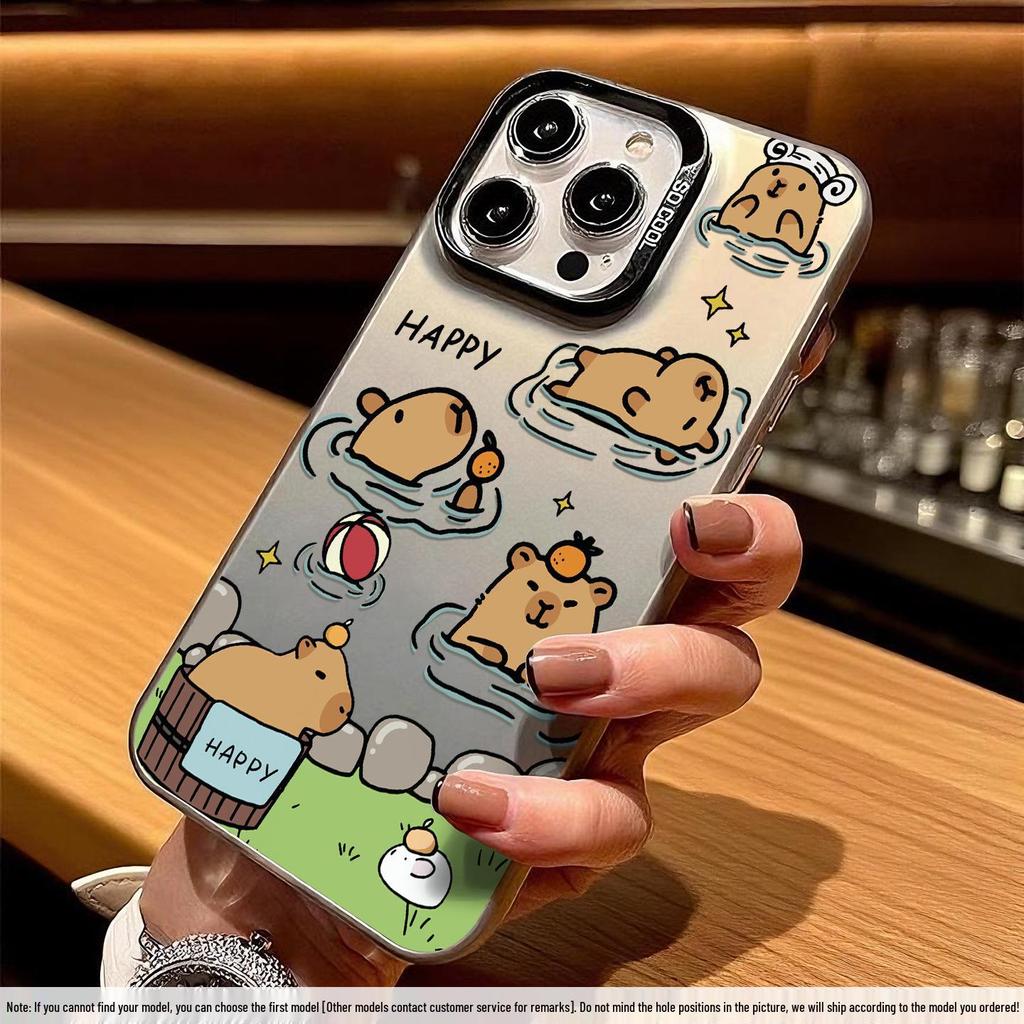 Capybara Phone Case for iPhone 12 Pro Max/13/14/15/16/17 Silver, Cross-Border Niche
