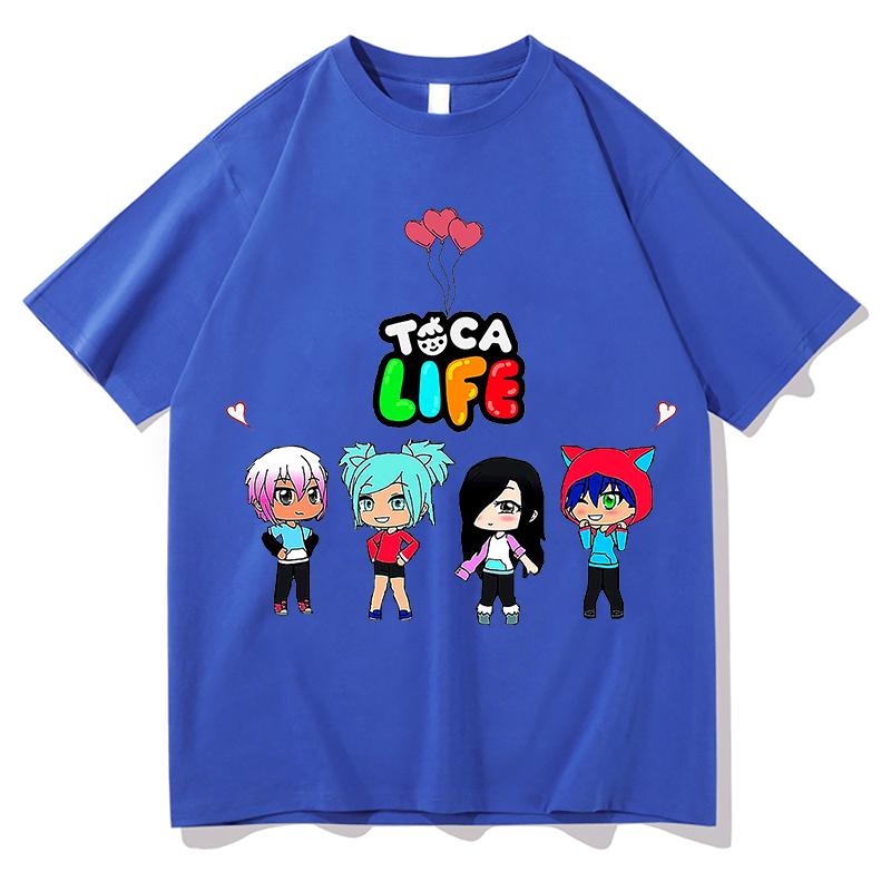KATSEYE X Toca Boca Tshirts Unisex Graphic T Shirts Trendy Cotton Tees Short Sleeve Tees Round Neck Unisex Comfort Soft Clothes