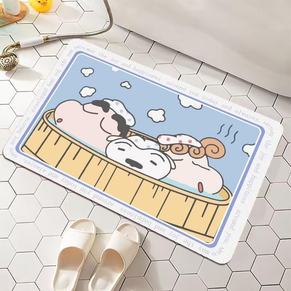 2pcs Cartoon Household Absorbent Wear-resistant Floor Mat Dirt-resistant Foot Pad Diatom Mud Carpet Easy Drying Pad