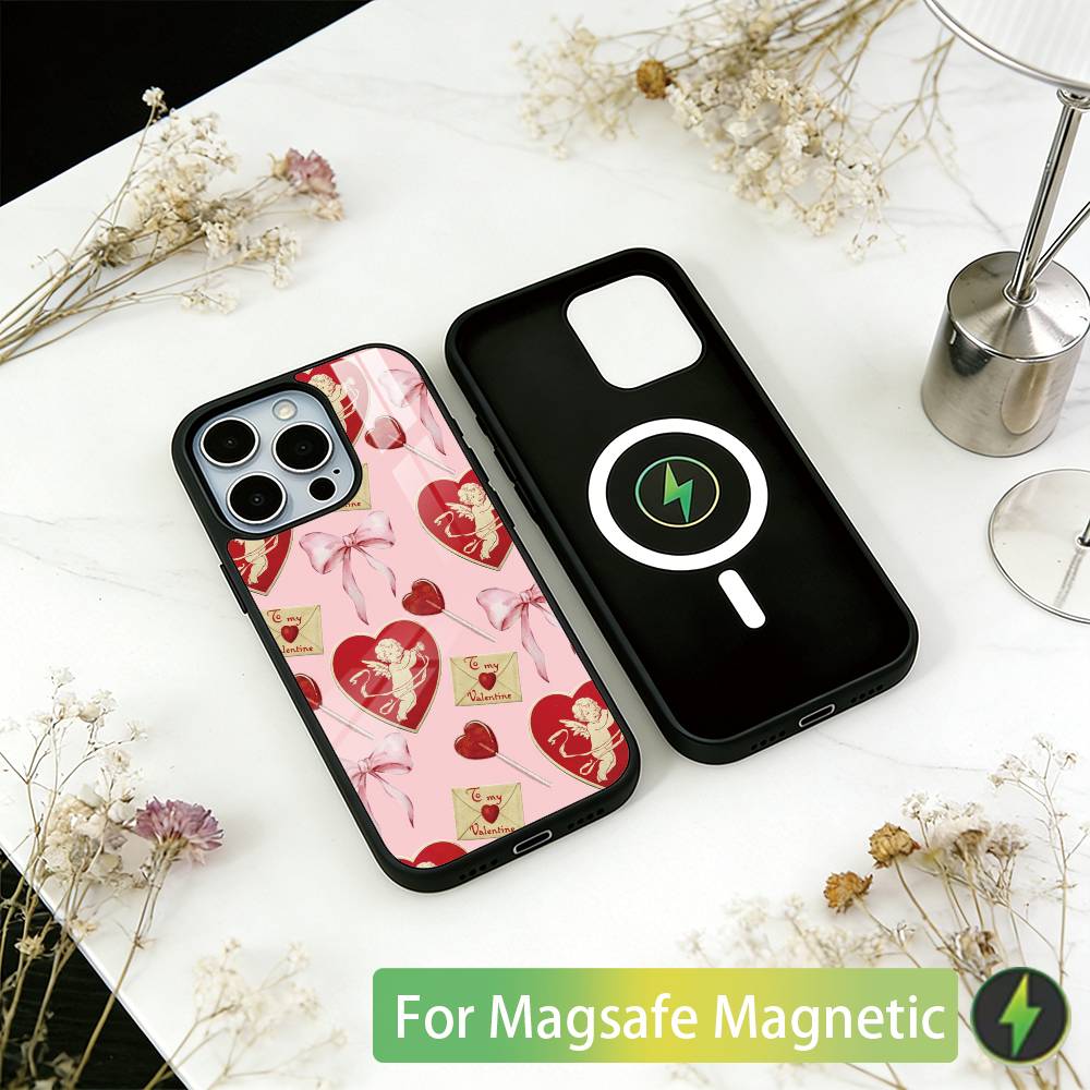 Cupid's arrow Phone Case For iPhone17,16,15,14,13,12,11 Plus,Pro Magnetic For Magsafe Wireless Charging