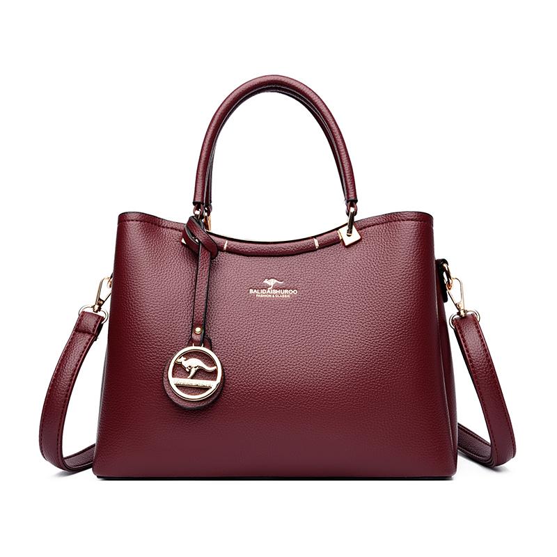 Large Capacity Women's Handbag with Soft PU Leather Material Fashionable Shoulder Bag, Solid Color Crossbody Bag Suitable for Travel and Shopping