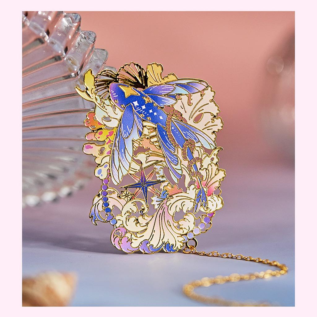 2026 Metal Bookmark Reading Marker Chinese Art Gift Hollow Relief Tassel Pendant Ocean Theme Student prizes and gifts